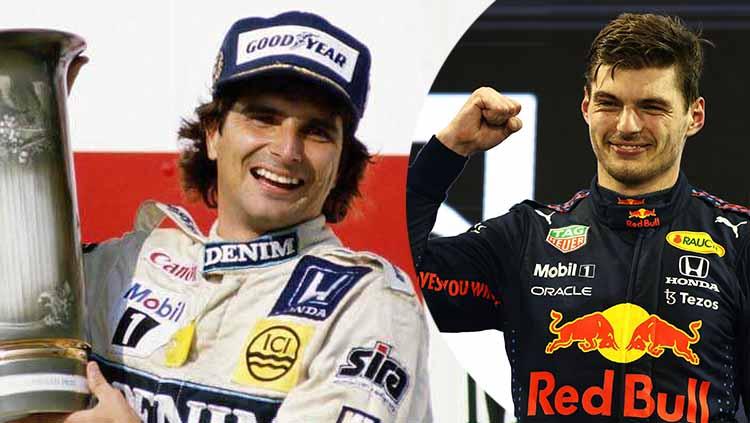 Max Verstappen resmi jadi juara dunia Formula 1 (F1) 2021. Pembalap Red Bull itu ikuti jejak calon mertuanya, Nelson Piquet yang pernah meraih gelar yang sama. - INDOSPORT