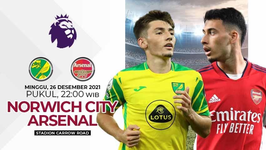 Berikut link live streaming pertandingan Liga Inggris 2021/22 pekan ke-19 antara Norwich City vs Arsenal. - INDOSPORT