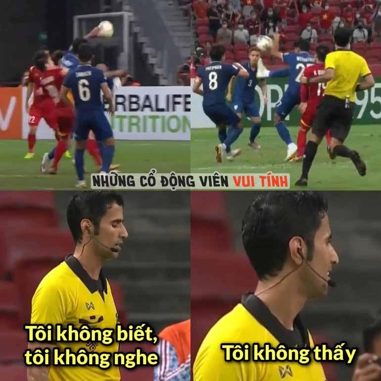 Meme yang dibuat netizen Vietnam kontra Thailand Piala AFF 2020 Copyright: dantri