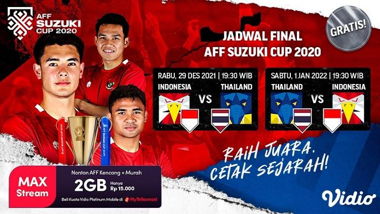 Pertandingan final Piala AFF 2020 antara timnas Indonesia vs Thailand.