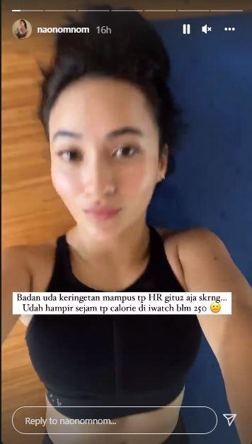 Naomi Zaskia kesulitan bakar kalori saat olahraga Copyright: instagram.com/naonomnom