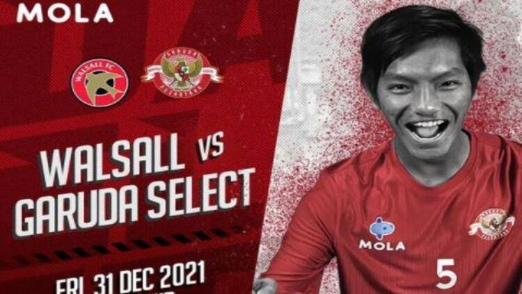 Garuda Select akan menghadapi Walsall FC U-18 pada Jumat (31/12/21).