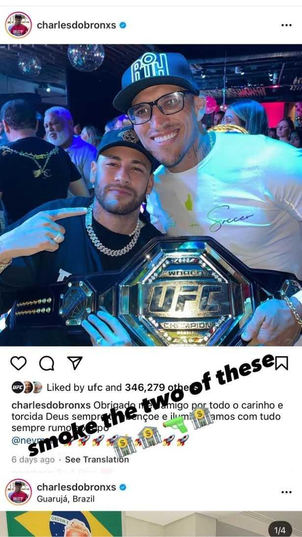 Conor McGregor menantang Neymar dan Charles Oliveira. Copyright: Instagram/Conor McGregor