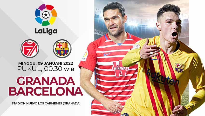 Link live streaming pertandingan Liga Spanyol 2021/2022 pekan ke-20 yang mempertemukan Granada vs Barcelona pada Minggu (9/1/22) pukul 00.30 WIB. - INDOSPORT