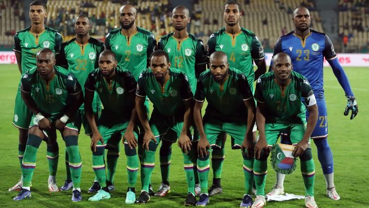 Timnas Komoro di penampilan perdananya pada ajang Piala Afrika 2021. (Mohamed Abd El Ghany/REUTERS) - INDOSPORT