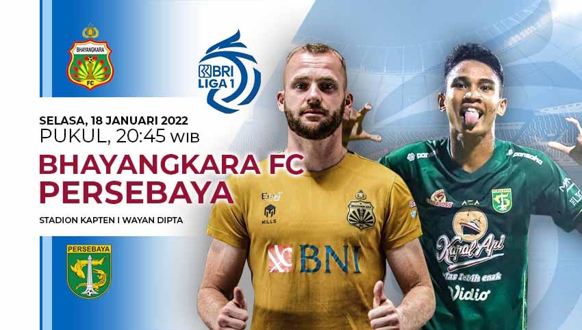 Prediksi antara Bhayangkara FC vs Persebaya Surabaya pada pekan ke-20 Liga 1 2021, Selasa (18/01/21). - INDOSPORT