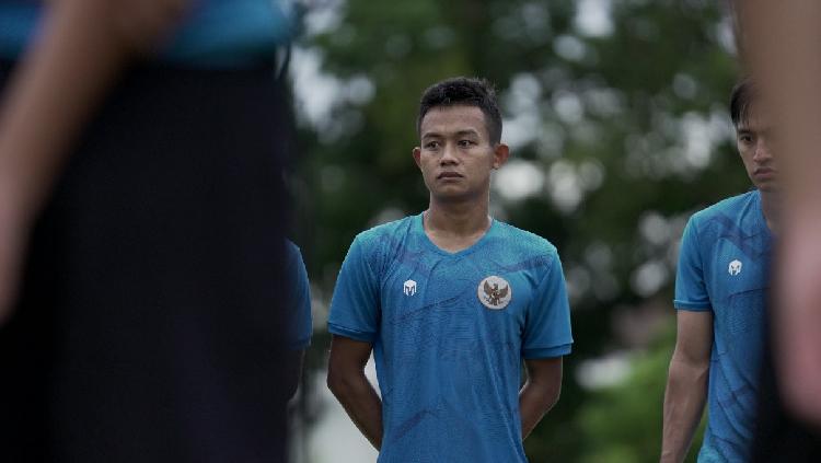 Kembali ke Timnas Indonesia setelah absen hampir 2 tahun, bintang Bhayangkara FC Sani Rizki siap buktikan kualitasnya kepada pelatih. (Foto: PSSI) - INDOSPORT