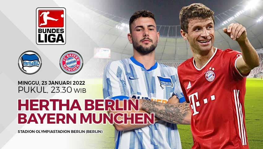 Prediksi pertandingan Liga Jerman atau Bundesliga Jerman 2021/22 antara Hertha Berlin vs Bayern Munchen, Minggu (23/01/22). - INDOSPORT