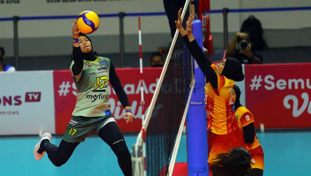 Kapten Bandung BJB Tandamata, Wilda Siti Nurfadila, menargetkan kemenangan saat hadapi Jakarta Pertamina Fastron, Minggu (23/01/22). Foto: Humas Bandung BJB Tandamata - INDOSPORT