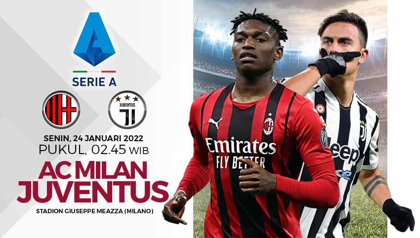 Link live streaming pertandingan Liga Italia 2021/2022 pekan ke-23 antara AC Milan vs Juventus yang digelar pada Senin (24/01/22) dini hari pukul 02.45 WIB. - INDOSPORT