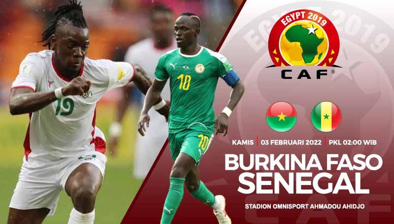 Berikut link live streaming pertandingan semifinal Piala Afrika 2021 antara Burkina Faso vs Senegal pada Kamis (3/2/22) mulai pukul 02.00 WIB.. Foto: kick442/the42