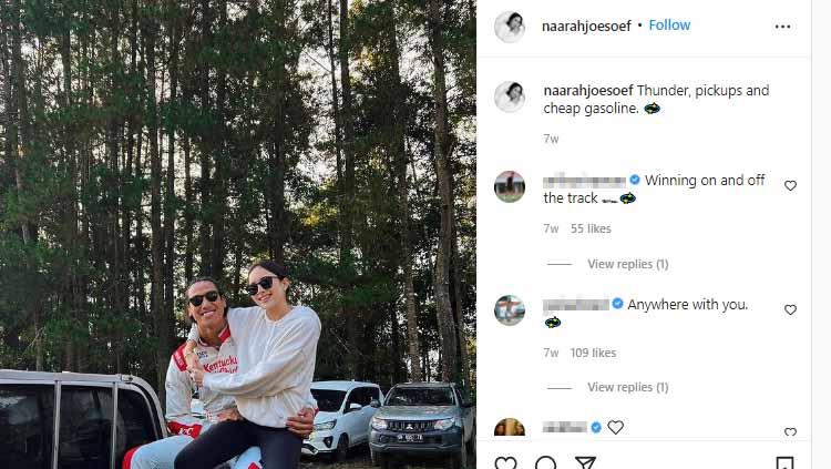 Sean Gelael bersama pacarnya, Naarah Joesoef. FOTO naarahjoesoef/INSTAGRAM