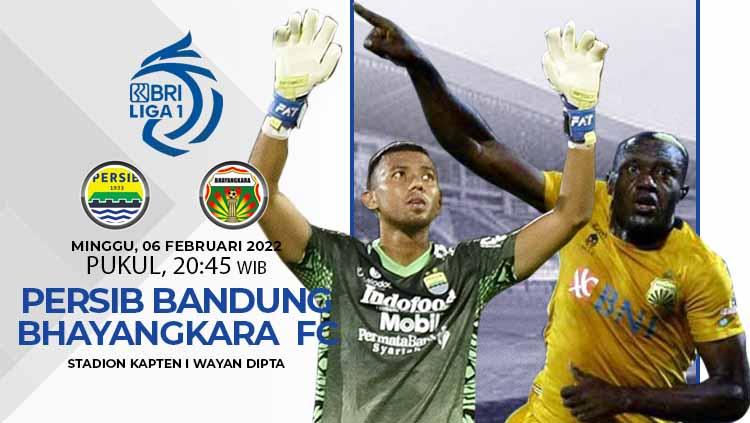Prediksi pertandingan pekan ke-23 kompetisi Liga 1 2021-2022, antara Persib Bandung vs Bhayangkara FC, Minggu (06/02/22).