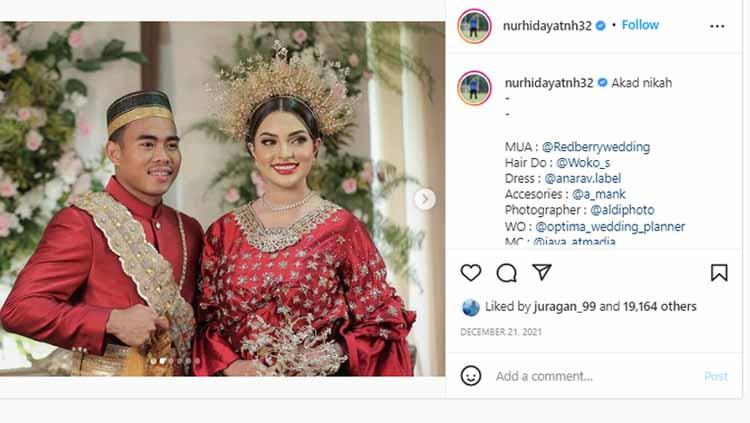 Nurhidayat dan Sarah Ahmad menikah. - INDOSPORT