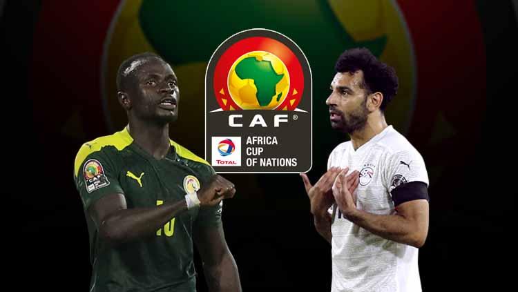 Final Piala Afrika antara Senegal vs Mesir akan jadi bagian pertama dari trilogi duel Sadio Mane vs Mohamed Salah di level timnas pada tahun ini. FOTO: REUTERS/Mohamed Abd El Ghany/REUTERS/Thaier Al-Sudani