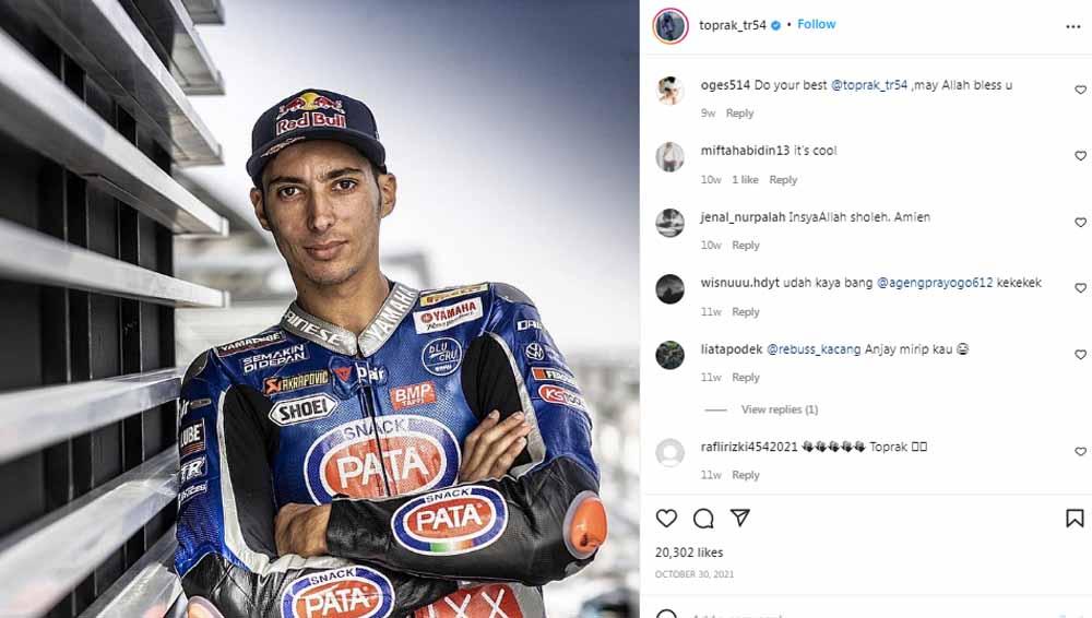 Pembalap WSBK, Toprak Razgatlioglu. Foto: Instagram@toprak_tr54