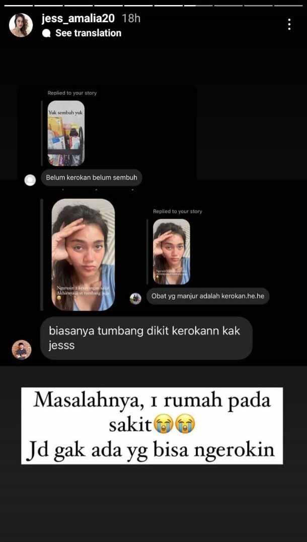 Jess Amalia. Foto: Instastory@jess_amalia20 Copyright: Instastory@jess_amalia20