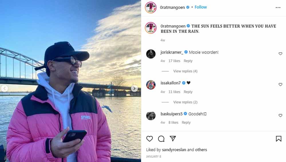 Ragnar Oratmangoen. Foto: Instagram@0ratmangoen