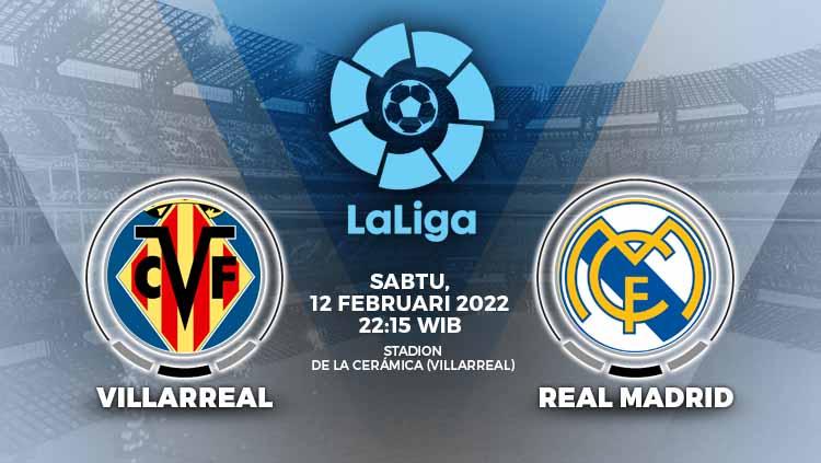 Prediksi pertandingan pekan ke-24 Liga Spanyol 2021/2022 antara Villarreal vs Real Madrid yang digelar pada Sabtu (12/02/22) pukul 22.15 WIB.