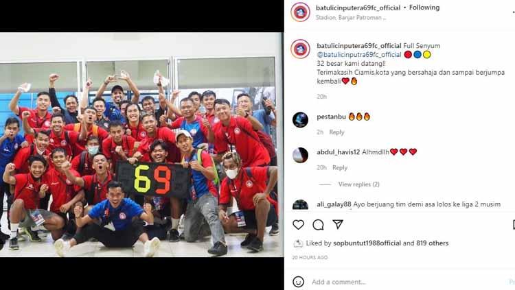 Batulicin Putra 69 FC lolos ke babak 32 besar Liga 3 Nasional. - INDOSPORT
