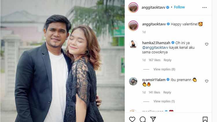 Anggita Oktaviani bersama kekasih Maell Lee.