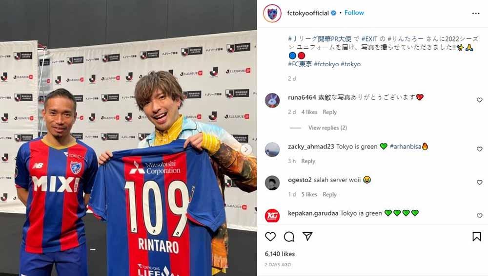 Kolom komentar FC Tokyo. Foto: Instagram@cftokyoofficial Copyright: Instagram@cftokyoofficial