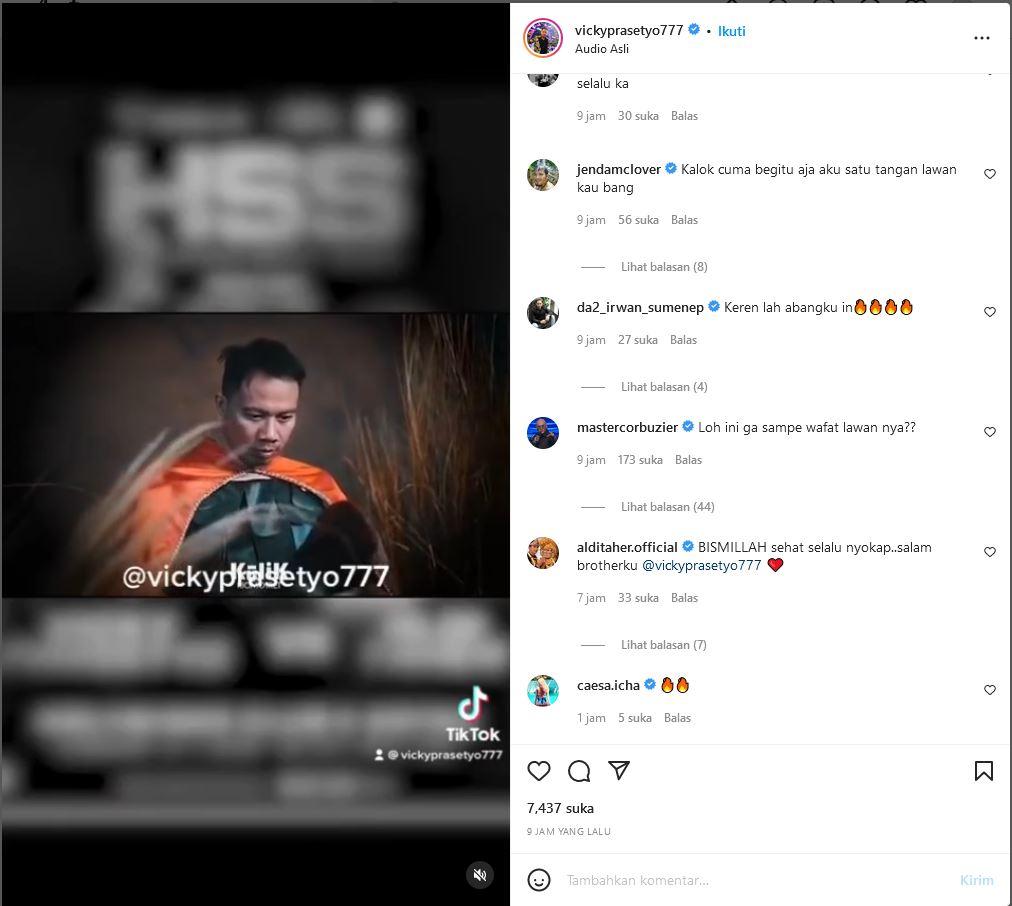 Bikin Aldi Taher kocar-kacir, Vicky Prasetyo dapat pesan menohok dari Deddy Corbuzier Copyright: Instagram @vickyprasetyo777