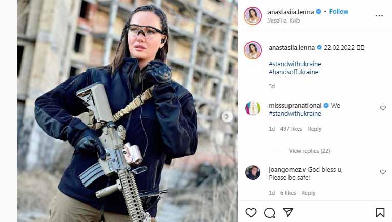 Ratu Kecantikan Ukraina, Anastasiia Lenna. Foto: Instagram@anastasiia.lenna