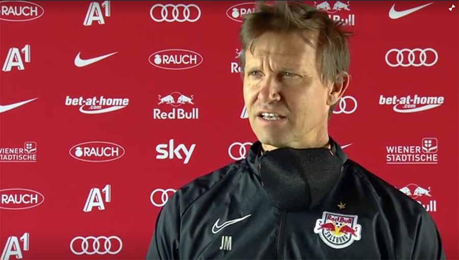 Jesse Marsch dulu pernah jadi murid pelatih interim Manchester United saat ini, Ralf Rangnick. Foto: Reuters/Red Bull Media House.