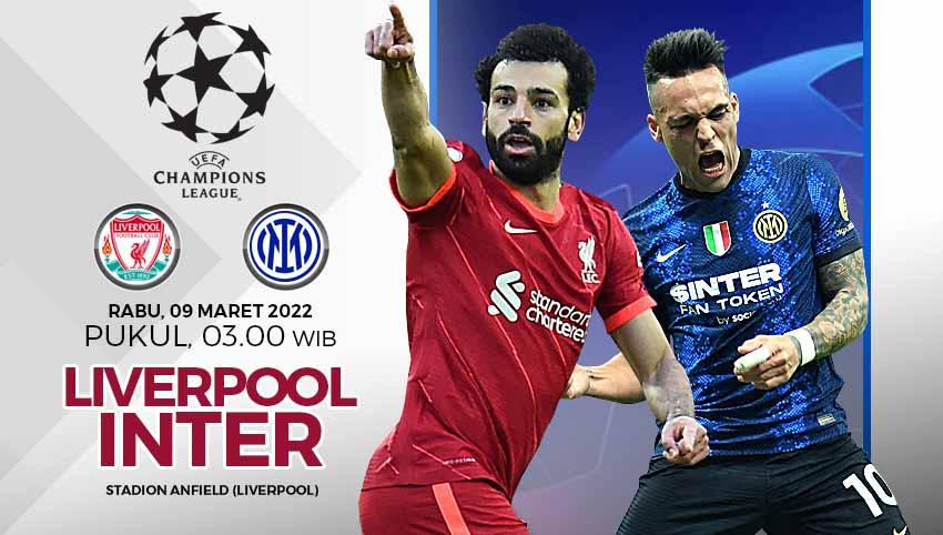 Berikut prediksi pertandingan leg kedua babak 16 besar Liga Champions Eropa musim 2021-2022 antara tuan rumah Liverpool vs Inter Milan. Foto: Reuter/Peter Powell/Daniele Mascolo