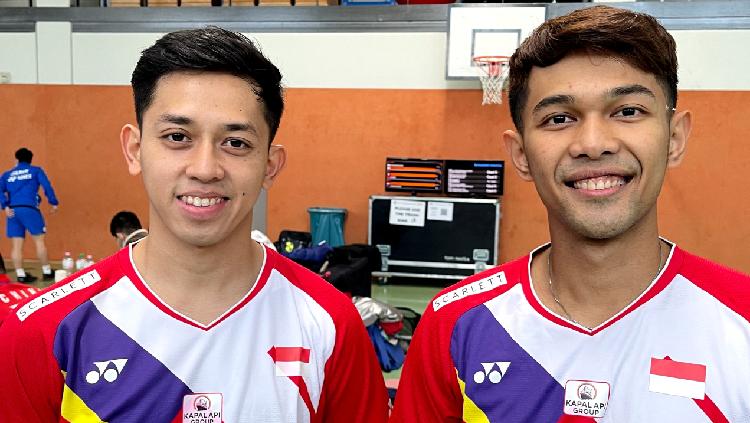 Fajar Alfian/Muhammad Rian Ardianto sukses menggagalkan 'All Malaysia' di semifinal Swiss Open 2022 usai menekuk Ong Yew Sin/Teo Ee Yi. - INDOSPORT