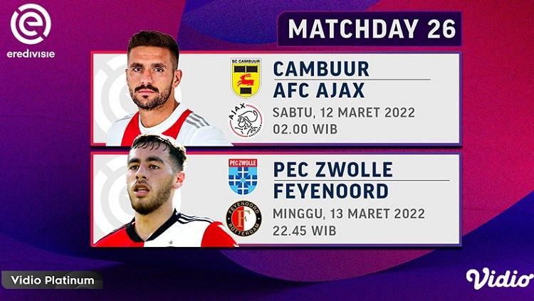 Para pecinta Eredivisie di Tanah Air bisa menyaksikan sejumlah laga yang pastinya akan berlangsung seru melalui Vidio.