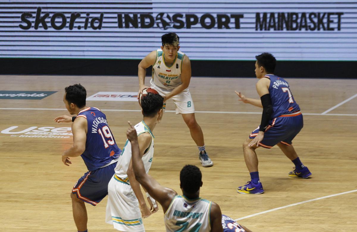 Satya Wacana takluk oleh Pelita Jaya 70-77 pada lanjutan IBL 2022 di Hall A Basket Senayan, Jakarta, Sabtu (12/03/22).