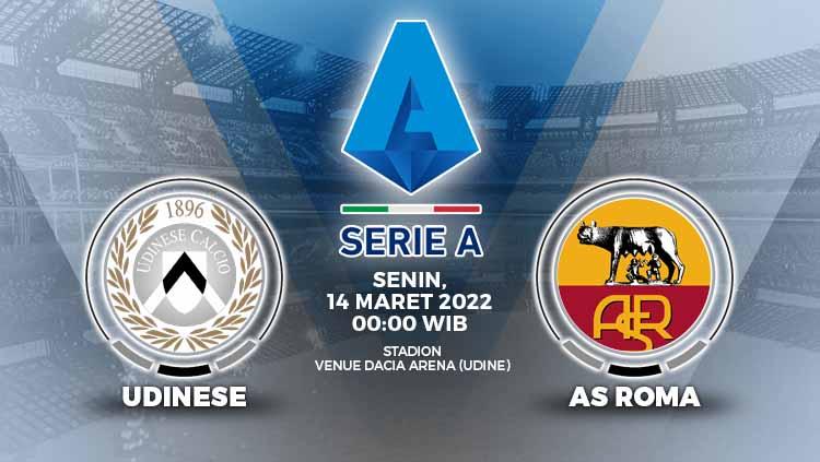 Pertandingan antara Udinese vs AS Roma (Serie A Italia).