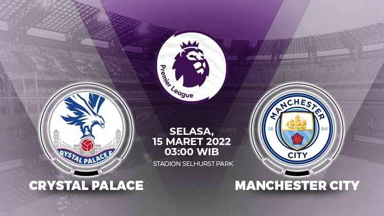 Berikut link live streaming pertandingan pekan ke-29 Liga Inggris 2021-2022 yang beragendakan duel Crystal Palace vs Manchester City, Selasa (15/03/22). - INDOSPORT