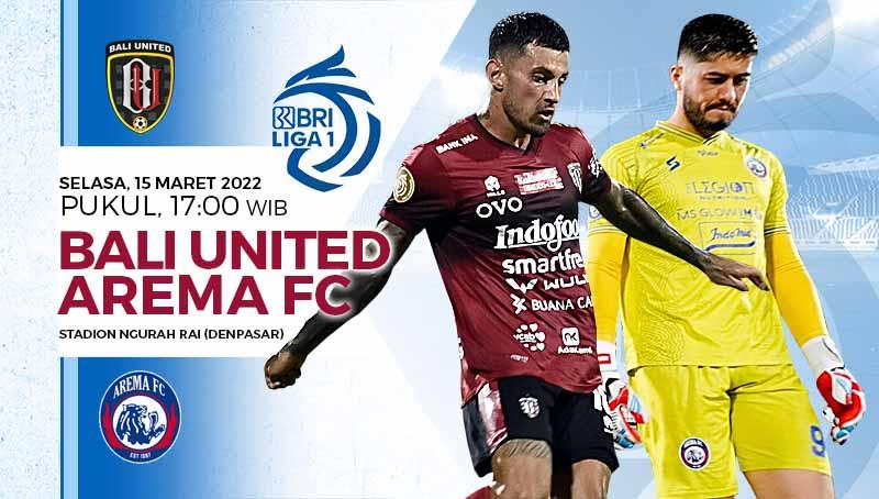 Prediksi pertandingan pekan ke-31 Liga 1 2021-2022 antara Bali United melawan Arema FC di Stadion Ngurah Rai, Denpasar, Selasa (15/03/22).