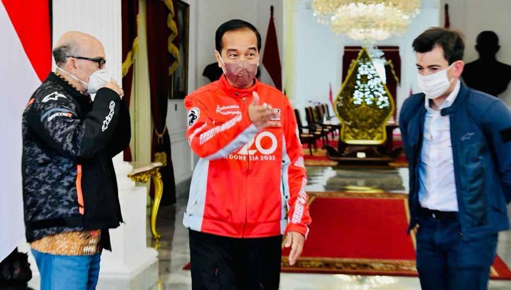 Para pebalap MotoGP saat bertemu Presiden Jako Widodo di Istana Negara, Jakarta, Rabu (16/03/22). Foto: Biro Pers, Media dan Informasi Sekretariat Presiden