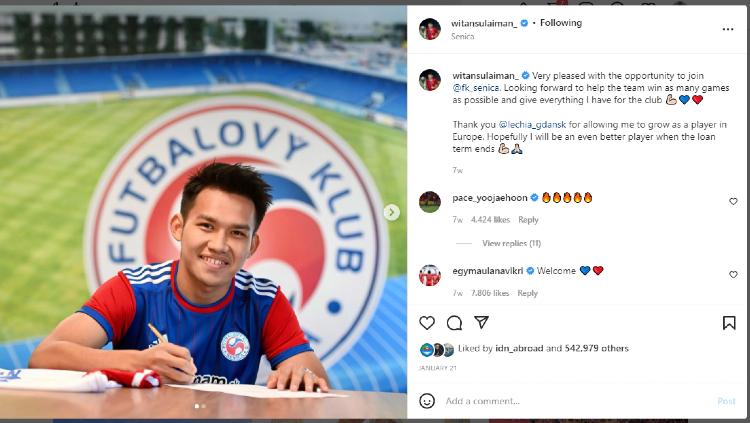 Pemain Indonesia, Witan Sulaeman, Saat Diperkenalkan Klub Liga Slovakia, FK Senica Musim Ini. - INDOSPORT