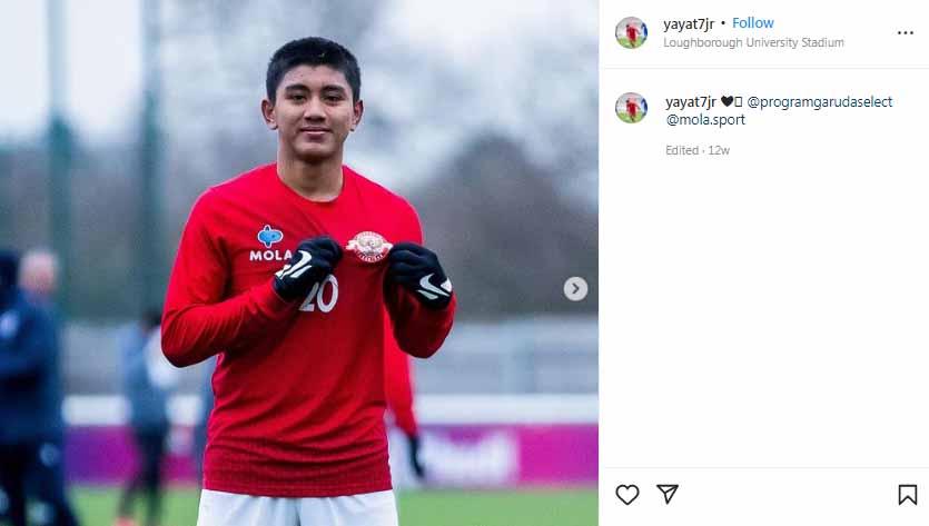Sukses mencetak brace ke gawang tim Inggris, Muhammad Mufli Hidayat, pemain jebolan PSM Makassar melanjutkan rekor positif Garuda Select. Foto: Instagram@yayat7jr