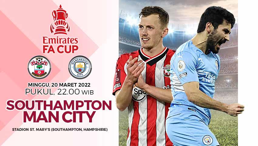 Prediksi untuk pertandingan delapan besar Piala FA 2021/2022 antara Southampton vs Manchester City yang digelar pada Minggu (20/03/22) pukul 22.00 WIB. Foto: Reuters/Tony Obrien/Carl Recine