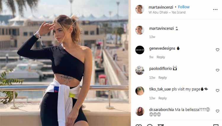 Pembalap tim Ducati, Luca Marini punya pujaan hati yang cantik jelita bernama Marta Vicenzi. Wanita tersebut punya pesona kecantikan yang tak terbantahkan. Foto: Instagram@martavincenzi