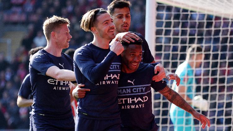 Pemain Manchester City, Jack Grealish dan Raheem Sterling Usai Cetak Gol di Piala FA