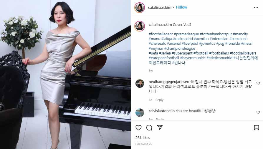Salah satu calon pemilik baru Chelsea, Catalina Kim. Foto: Instagram@catalina.n.kim