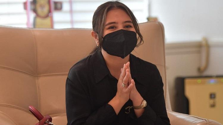 Presiden Persikota Tangerang, Prilly Latuconsina, menemui Menpora Zainudin Amali di Kantor Kemenpora, Jakarta, Kamis (24/3/22).