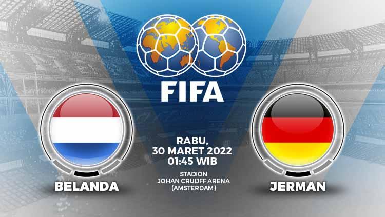 Link live streaming untuk pertandingan uji coba internasional antara Belanda vs Jerman  yang digelar pada Rabu (30/03/22) pukul 01.45 WIB. - INDOSPORT