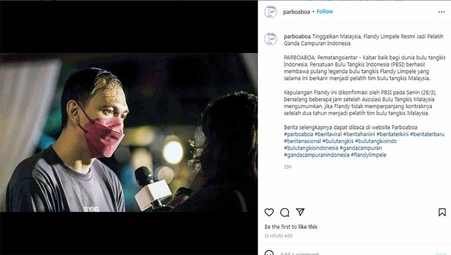 Media China rupanya dibuat ikut kepanasan ketika menyoroti hengkangnya Flandy Limpele dari PBSI dan bergabung ke tim nasional bulutangkis Hong Kong, ada apa?