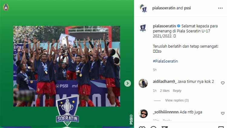 Bhayangkara FC U-17 juara Piala Soeratin U-17 2022. Foto: Instagram@pialasoeratin