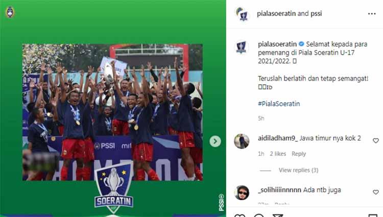 Bhayangkara FC U-17 juara Piala Soeratin U-17 2022. Foto: Instagram@pialasoeratin - INDOSPORT
