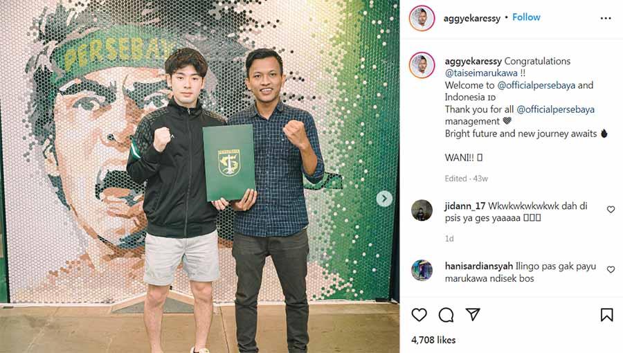 Aggy Eka Ressy, agen pemain yang membawa Taisei Marukawa ke Liga Indonesia. Instagram@aggyekaressy