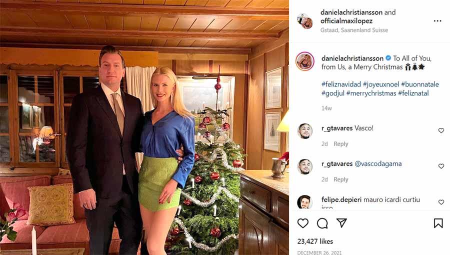 Maxi Lopez bersama Daniela Christiansson. Foto: Instagram@danielachristiansson